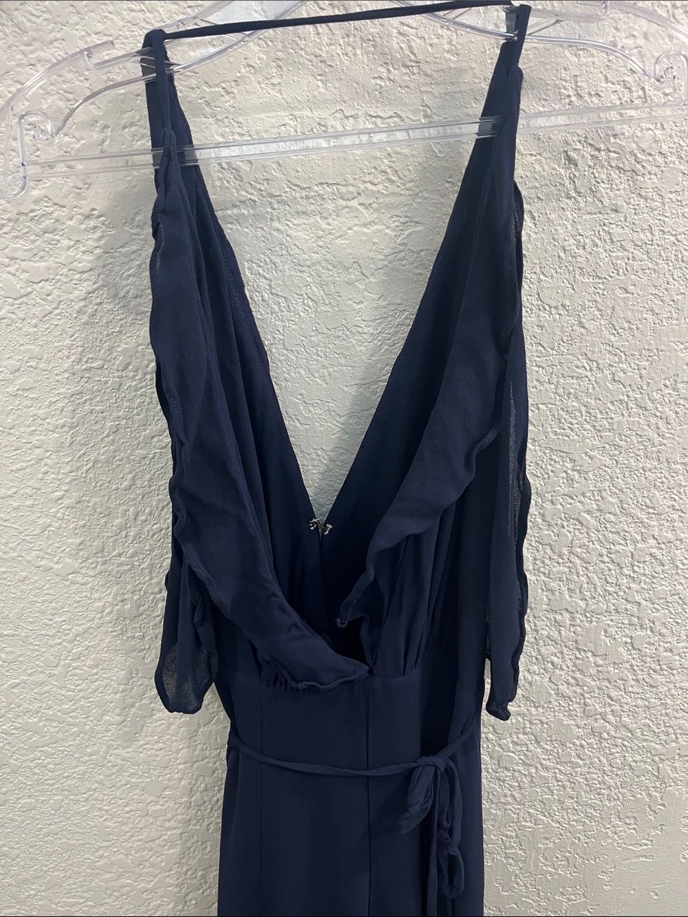 Reformation Navy Plunge V-Neck Maxi Dress READ - Picture 3 of 13